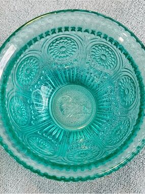 The Pioneer Woman Teal Pressed Glass Serving Bowl
